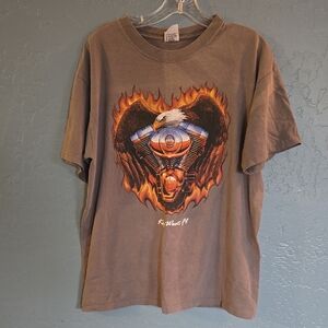 Men's Graphic Motorcycle Eagle T-Shirt - Gray